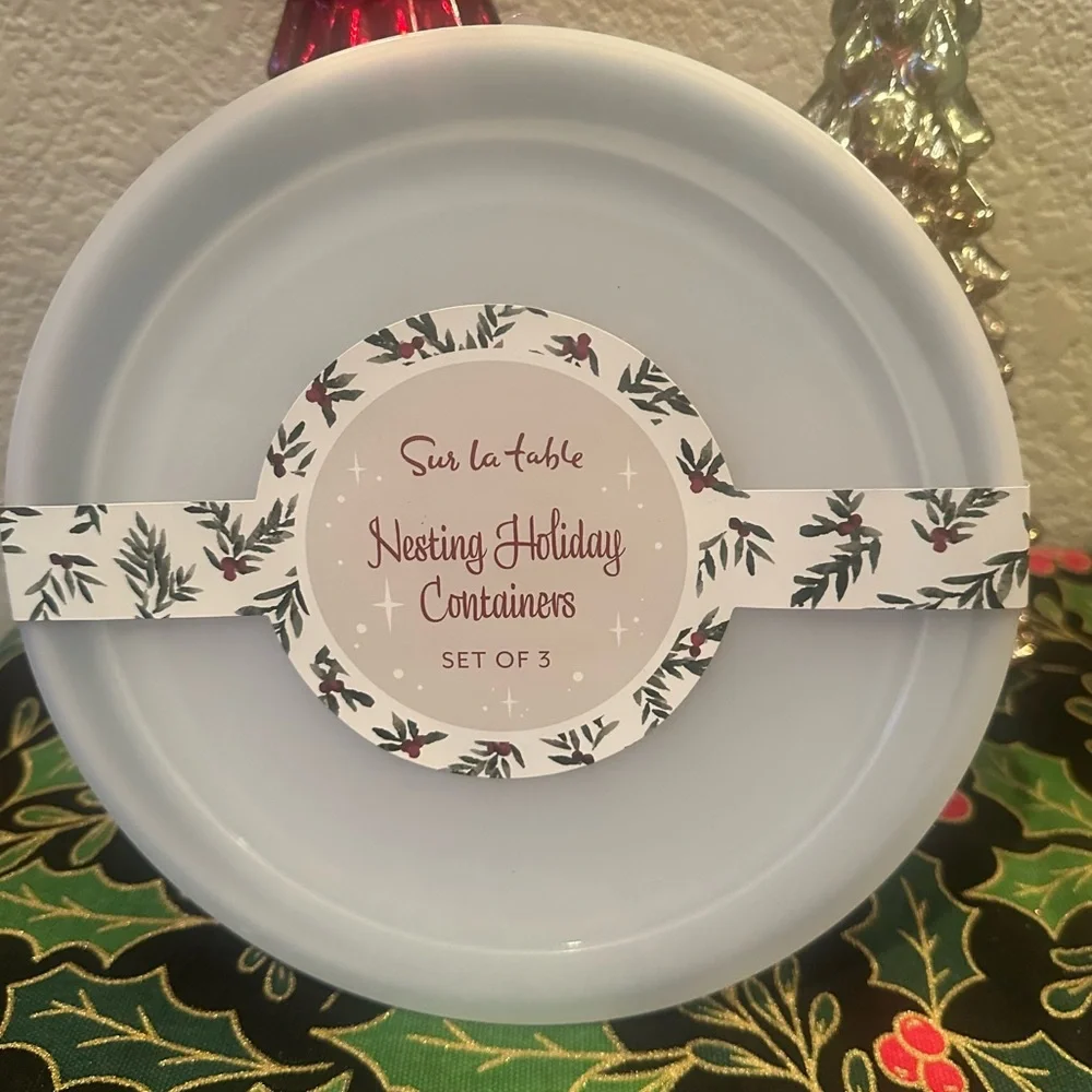 Sur La Table Red Tartan Plaid Melamine Neating Bowls & Lids